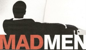 Don Draper smokes and ponders his existential angst in the Mad Men TV shoow logo.