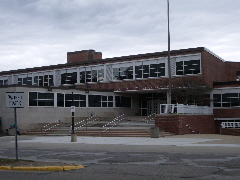 The entrance to the school hasn't changed. 