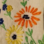 hand embroidered pillowcases with french knot & chain stitch. Photo by BF Newhal