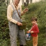 David-B-Falconer-&-Peter-Newhall-berrypicking Berrypicking grandfather and grandson. Photo by BF Newhall