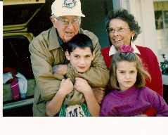 dave-and-tinka-falconer-with-peter-and-christina-newhall-1988 Peter and Christina with their Grandpa and Grandma Falconer. c 1988 B.F. Newhall.