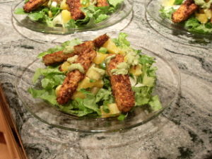 Peter and Emily put together a vegetarian meal for the family. Yum. Photo c 2010 B.F. Newhall