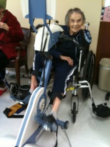 My mother did physical therapy at a skilled nursing facility.