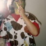christina-newhall-as-trash-heap-halloween-1994 Christina Newhall dressing as trash heap for halloween. Photo by BF Newhall