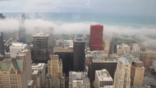 View of Lake Michigan and downtown Chicago from the Willis Tower, Chicago. Photo by Barbara Newhall