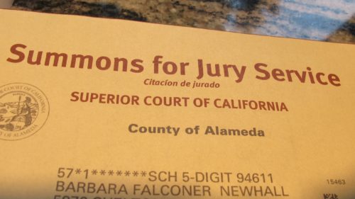 Barbara Falconer Newhall was summoned for jury duty.. Photo by Barbara Newhall