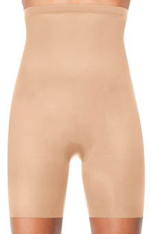 a spanx undergarment reaching from above waist to knees. Spanx photo