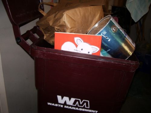 children's book reviewer barbara falconer newhall has tossed a children's book in the trash. Photo by BF Newhall