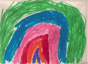 a pretty rainbow painting by a 5-year-old girl. photo by BF Newhall