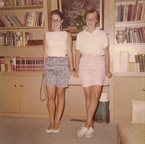 Two teenager girls in Bermuda shorts, 1950s. Photo by DG Falconer