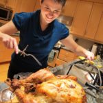 Carving the Thanksgiving turkey. Photo by Barbara Falconer Newhall