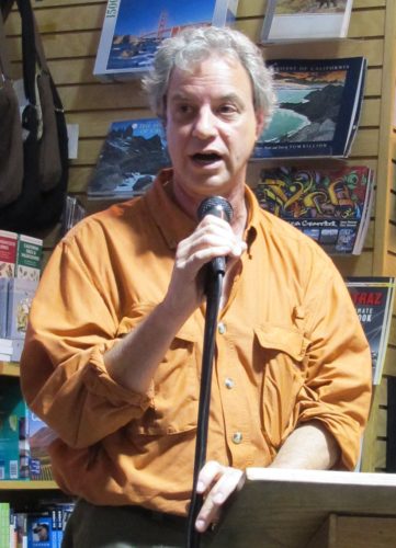 Jeff Greenwald introducing his storytellers at Book Passage performance last Friday. Photo by Jon Newhall.