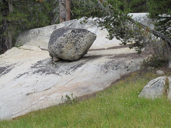 A granite boulder in Yosemite's high country. Photo by BF Newhall.