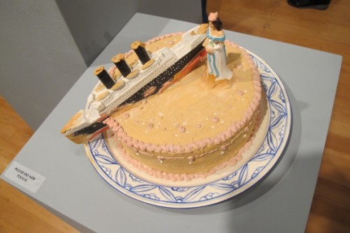 Ceramic cake by Richard Shaw -- "Bride and Ship, 2003." Photo by BF Newhall
