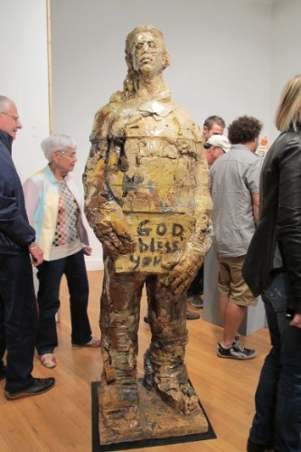 Massive ceramic figure by Wanxin Zhang, "God Bless You." Photo by BF Newhall