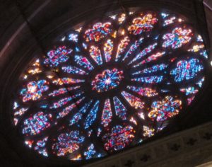 Rose window from interior of the National Cathedral, Washinton, DC. Photo by BF Newhall
