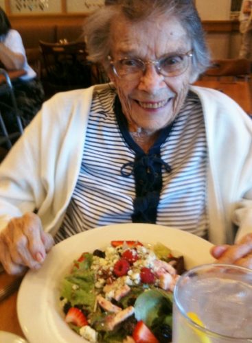 Tinka Falconer enjoys Nordstrom Cafe chicken and berry salad. Photo by BF Newhall.