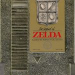 The gold cover of The Legend of Zelda game cassette.