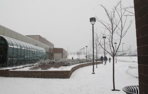 The Eden Prairie, MN, Community Center in a heavy snowfall, January, 2013. Photo by BF Newhall