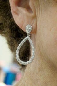 Teardrop-shaped loop earrings by Nadri. Photo by BF Newhall