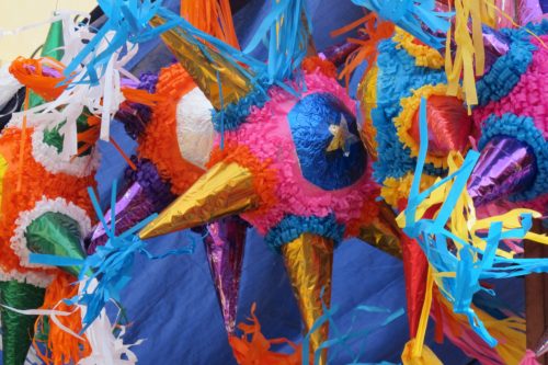 Colorful Piñatas for sale in San Miguel de allende's Artisan Market