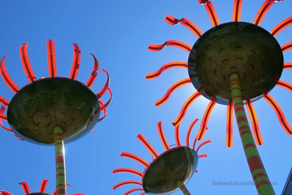 dale chihuly's singing sunflower glass scupture. photo by BF Newhall