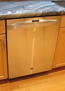 a 2014 Kenmore Elite dishwasher with stainless steel face and hidden controls. Photo by Barbara Newhall