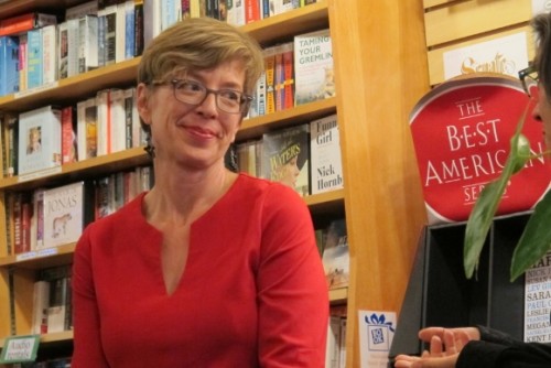 Nancy Davis Kho read from her story published in "Listen to Your Mother" (Putnam) book reading at A Great Good Place for Books bookstore in Oakland, CA, April 24, 2015. Photo by Barbara Newhall