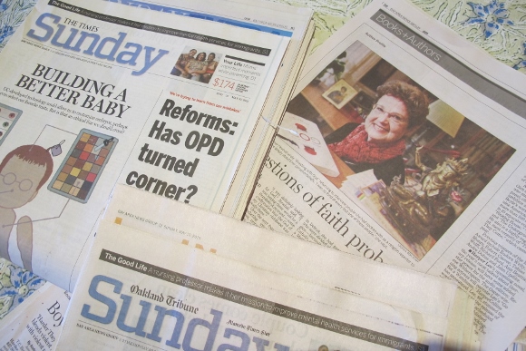 Bay Area News Group runs a newspaper story on May 10, 2015. It's an interview with Barbara Falconer Newhall by Georgia Howe. Photo by Barbara Newhall