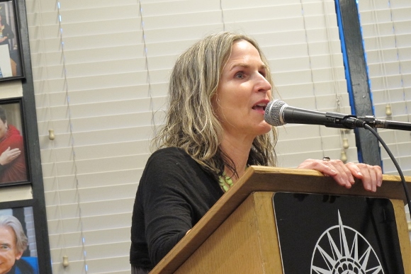 California poets, Rebecca Foust, author of "Paradise Drive: Poems," spoke at Book Passage bookstore in Corte Madera, CA, in 2015. Photo by Barbara Newhall
