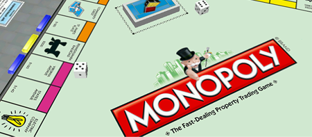 Monopoly game board. Old testament God.