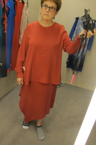 red eileen fisher dress with shirt. . looking for a dress for niece's wedding. nordstrom. Eileen Fisher $248 for the shirt and $378 for the dress