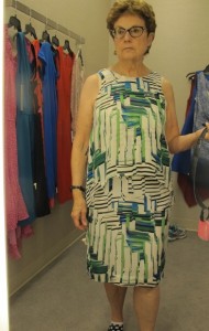 looking for a dress for niece's wedding. white, blue and gree print at nordstrom. $268. Photo by Barbara Newhall