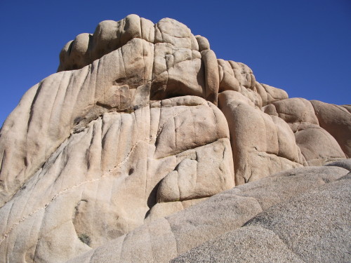 Tori Isner appreciates rocks. Here monzogranite rock formation at Joshua Tree National Park. Photo by Barbara Newahll