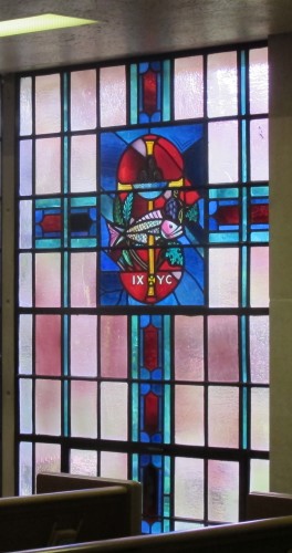 A stained glass window in the chapel of the First Presbyterian Church of Birmingham, Michigan. Photo by Barbara Newhall