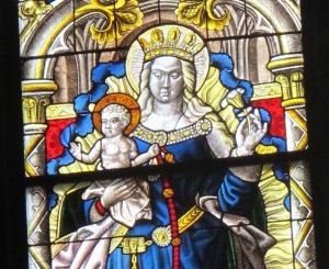 A Madonna and Child in the Cologne Cathedral -- in stained glass. Photo by Barbara Newhall
