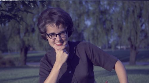 Her big brother took this picture when Barbara Falconer Newhall was a college student. She's wearing glasses and has a bouffant hairdo. Barbara Newhall photo