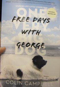 Free Days with George book cover displayed at BookExpo America 2016. Photo by Barbara Newhall
