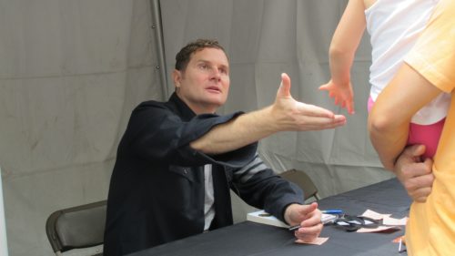 The Bay Area Book Festival was held June 4 & 5, 2016 in Berkeley, California. Rob Bell signed copies of his "How to Be Here." He talked about -- write another book? Photo by Barbara Newhall