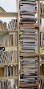 The Bay Area Book Festival was held June 4 & 5, 2016 in the streets and indoor venues of downtown Berkeley, California. The Lacuna sculpture garden and book giveaway. Photo by Barbara Newhall