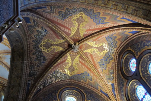 Detail of painted arched ceiling of Matthias Church, Budapest. Photo by Barbara Newhall