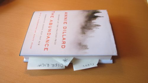 Much-read copy of "The Abundance," by Annie Dillard. Photo by Barbara Newhall