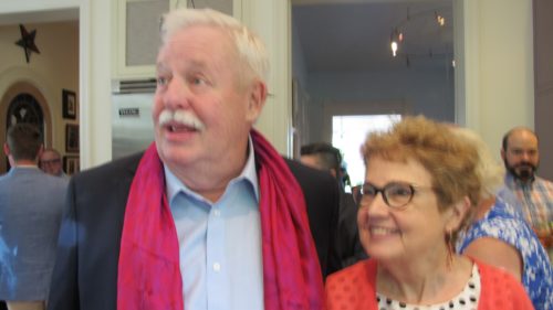 I was important at the cast party for "The Untold Tales of Armistead Maupin, San Francisco, June 15, 2017. Armistead Maupin and Barbara Falconer Newhall. Photo by Jon Newhall