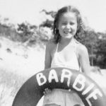 Introducing Barbara Falconer Newhall's new mobile-friendly website with pic of Barbara at age 8 with new nner tube on the beach. Photo by Tinka Falconer
