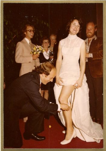 about barbara falconer newhall Zodiac News Service owner Jon Newhall removes the garter from his bride, Barbara Falconer, at their wedding reception in San Francisco's University Club in 1977. Photo by Jerry Telfer