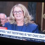 Christine Blasey Ford testifying before the Senate Judiciary Committee, September 27. 2018, reported by CNN.