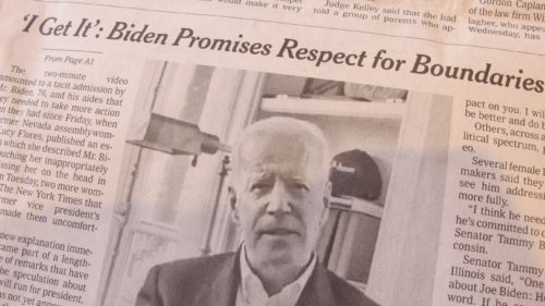 Joe Biden is a great guy, but he doesn't really get it. That's OK for a seventy-something like him, but not for the Xers and beyond. New York Times articles discussses. Photo by Barbara Newhall