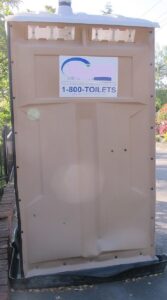 porta-potty restored as construction work resumes