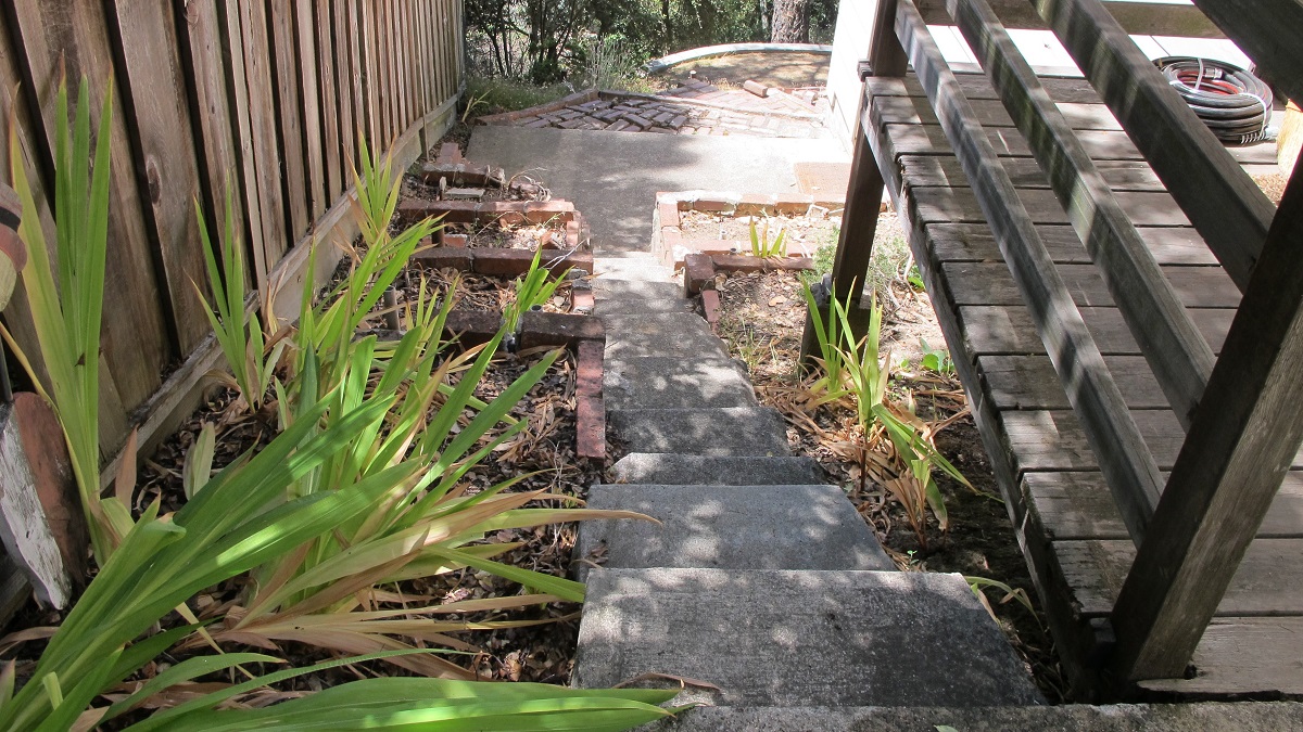steep-garden-steps leading to my back yard