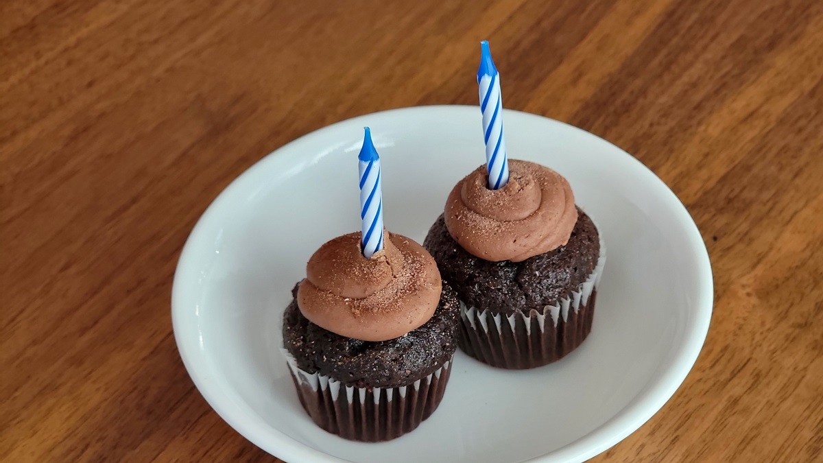 widowed celebrating his birthday two-birthday-cupcakes